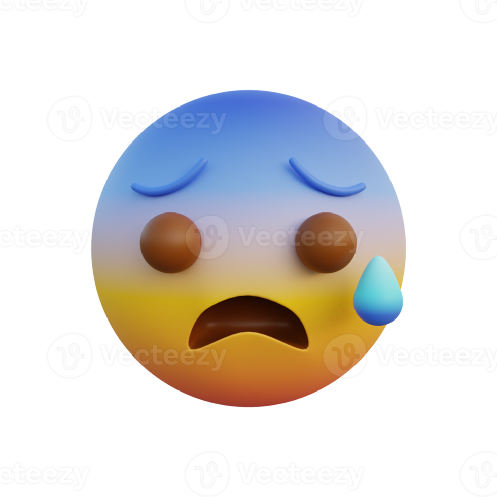 expresión de emoticon cara temerosa boca abierta y sudor frío png