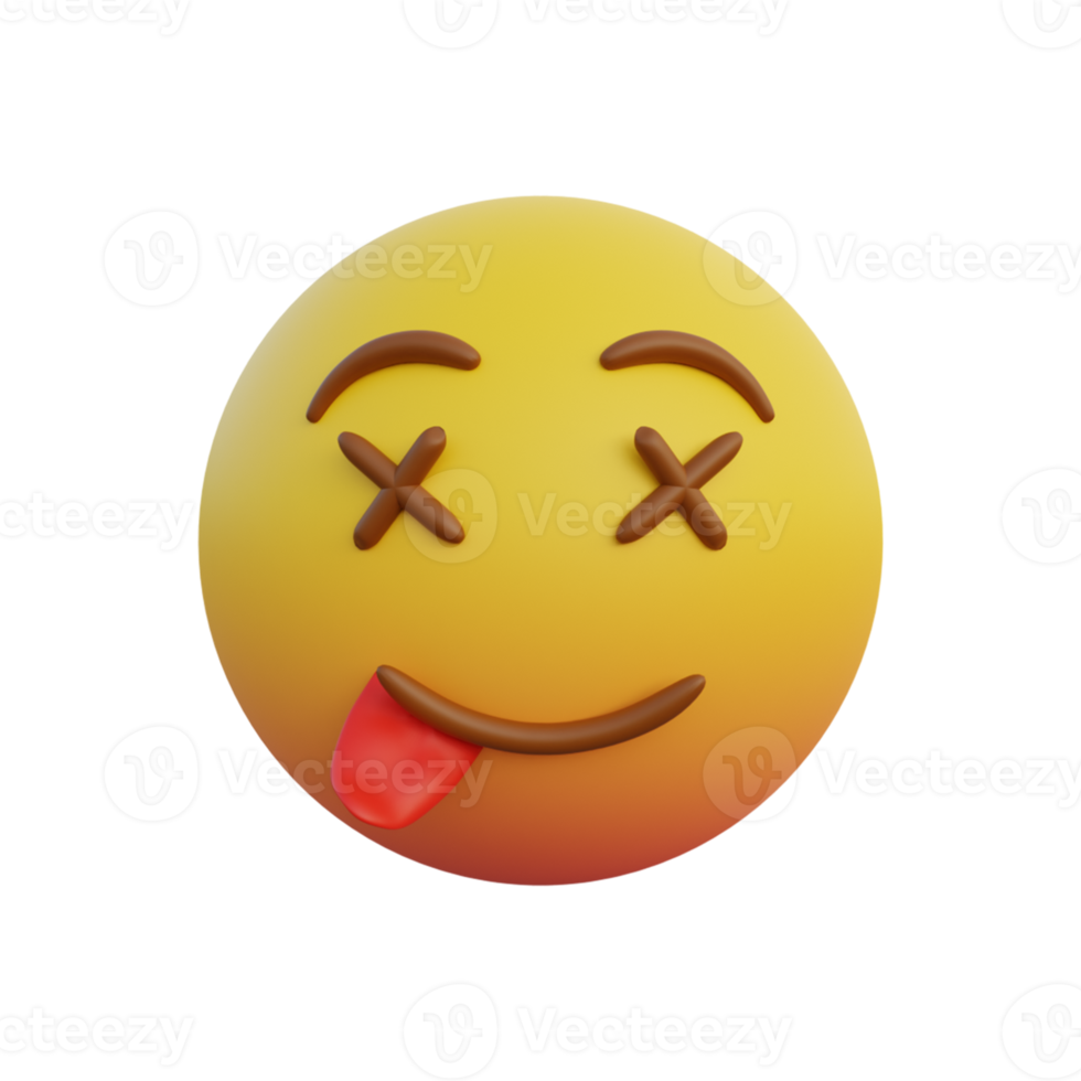 Emoticon expression dead face and sticking out tongue png
