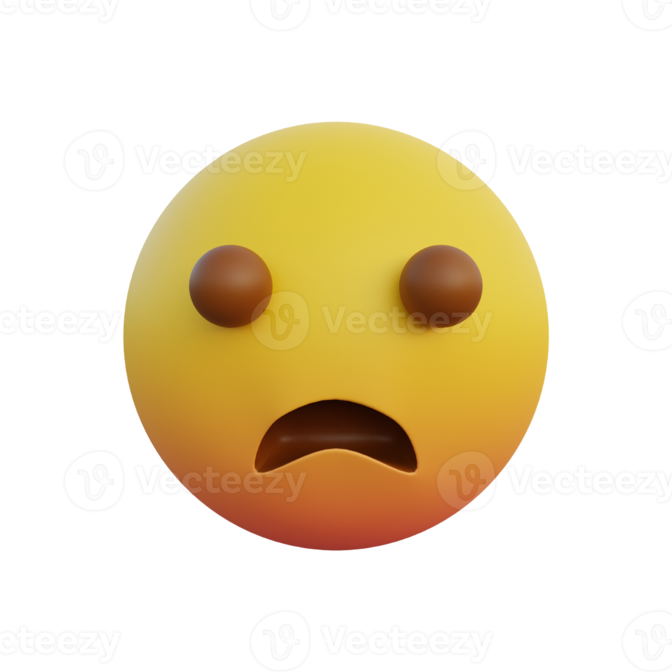 Emoticon expression frowning face with open mouth png