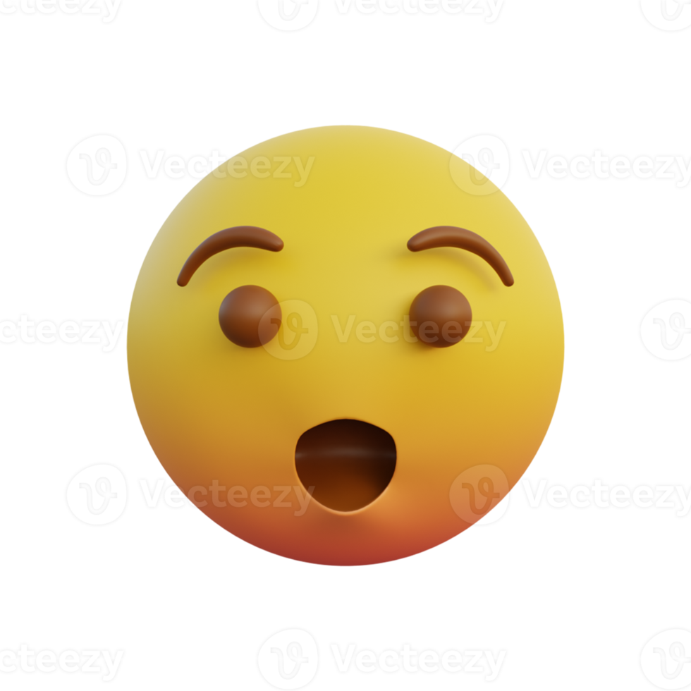 Emoticon expression surprised face with open mouth png