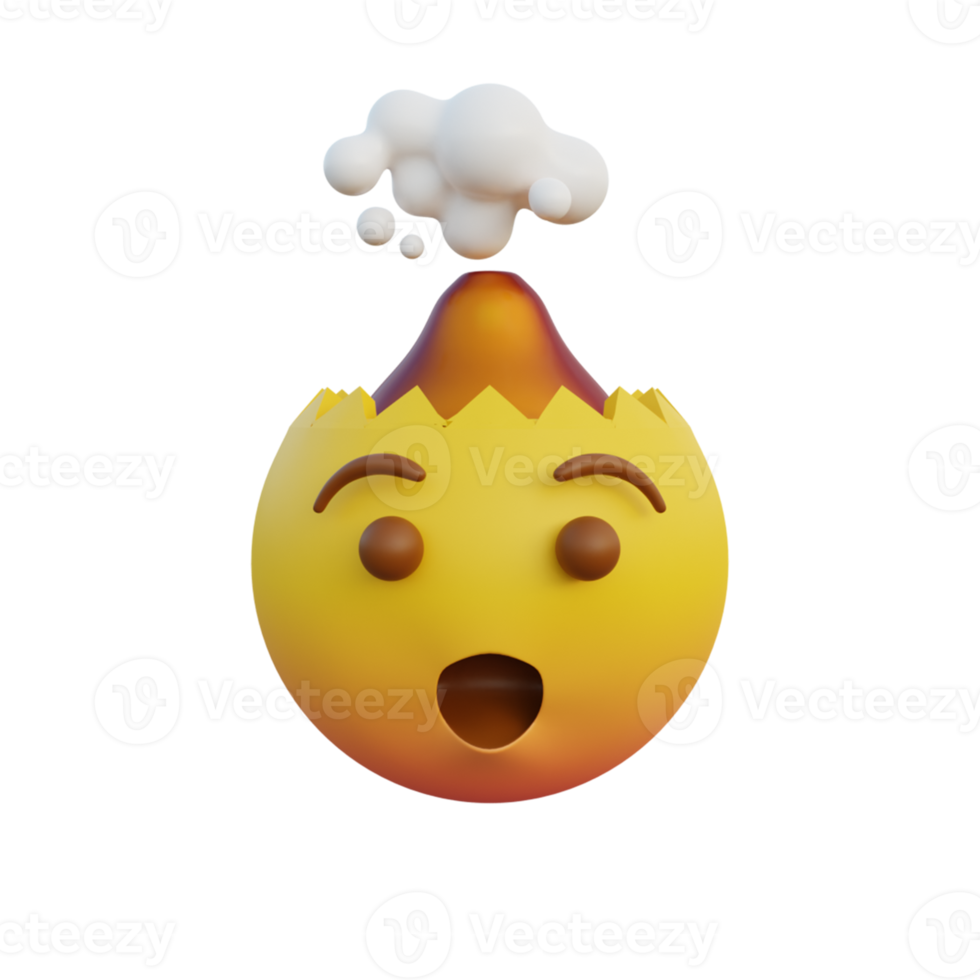 Emoticon expression mind blown or head explosion png