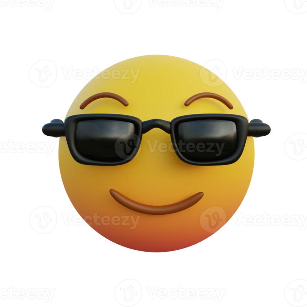 süß lächelnder Ausdruck Emoticon beim Tragen einer Sonnenbrille png