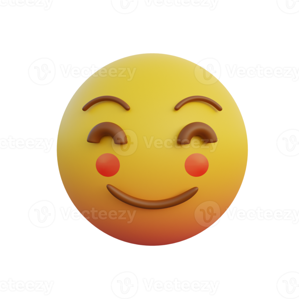 emoticon lachende uitdrukking erg verlegen en blozende rode wangen png