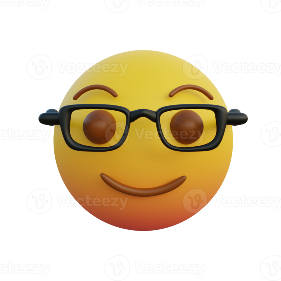 emoticon sorridente mentre indossa occhiali trasparenti png