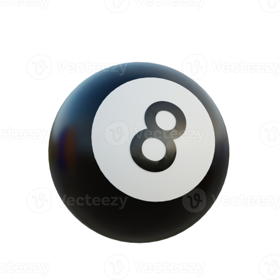 billiard ball 3d element png