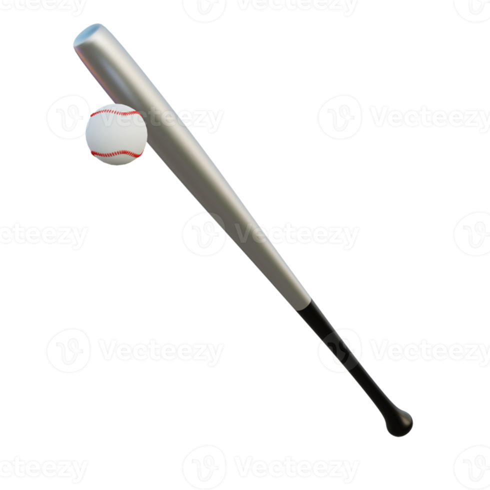 baseball bat and ball 3d element png