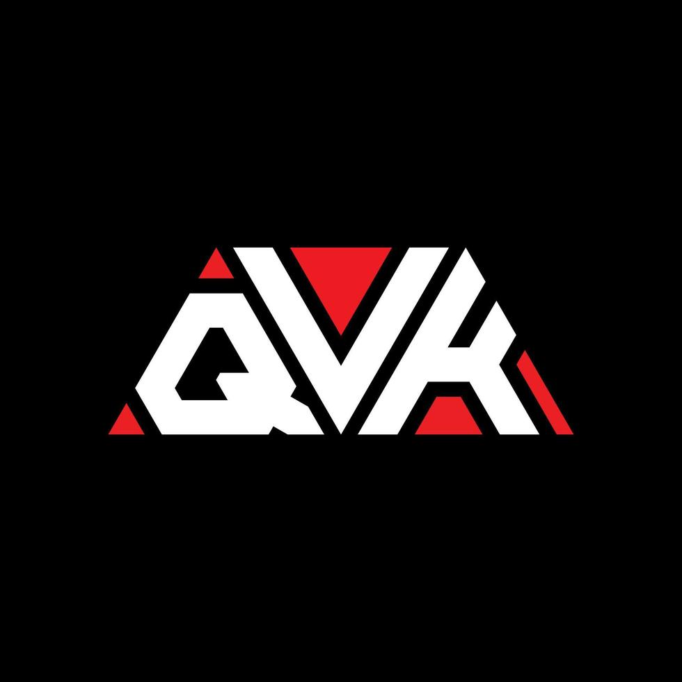 QVK triangle letter logo design with triangle shape. QVK triangle logo design monogram. QVK triangle vector logo template with red color. QVK triangular logo Simple, Elegant, and Luxurious Logo. QVK