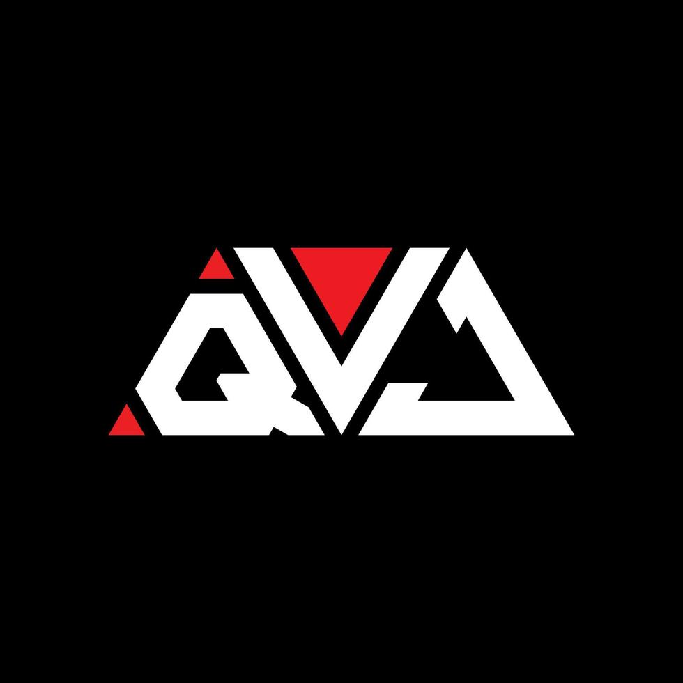 QVJ triangle letter logo design with triangle shape. QVJ triangle logo design monogram. QVJ triangle vector logo template with red color. QVJ triangular logo Simple, Elegant, and Luxurious Logo. QVJ