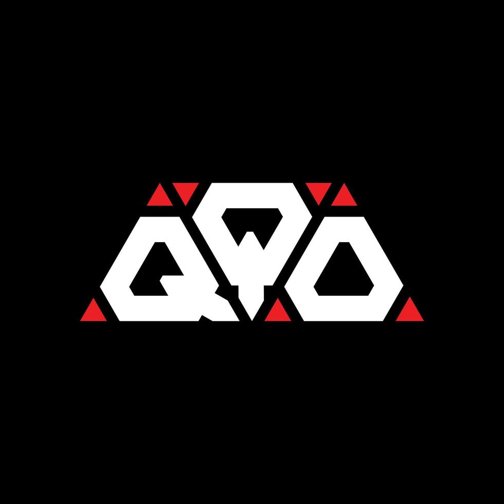 diseño de logotipo de letra triangular qqo con forma de triángulo. monograma de diseño de logotipo de triángulo qqo. plantilla de logotipo de vector de triángulo qqo con color rojo. logotipo triangular qqo logotipo simple, elegante y lujoso. qqo