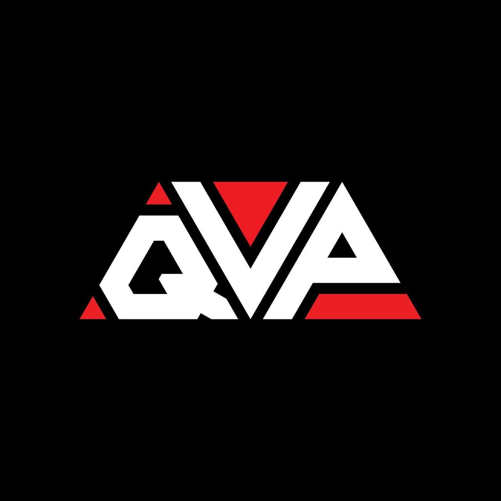 diseño de logotipo de letra triangular qvp con forma de triángulo. monograma de diseño de logotipo de triángulo qvp. plantilla de logotipo de vector de triángulo qvp con color rojo. logotipo triangular qvp logotipo simple, elegante y lujoso. qvp