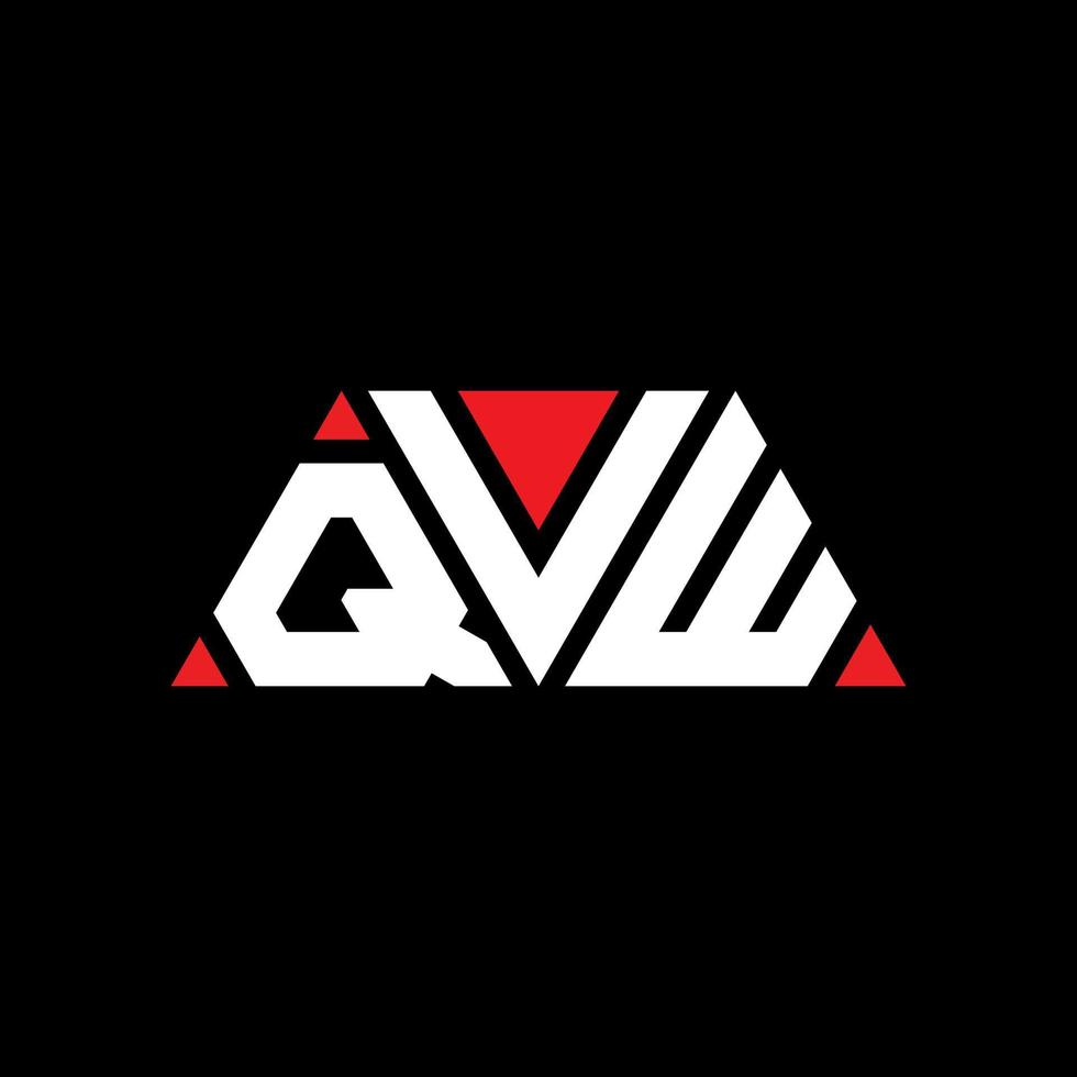 QVW triangle letter logo design with triangle shape. QVW triangle logo design monogram. QVW triangle vector logo template with red color. QVW triangular logo Simple, Elegant, and Luxurious Logo. QVW