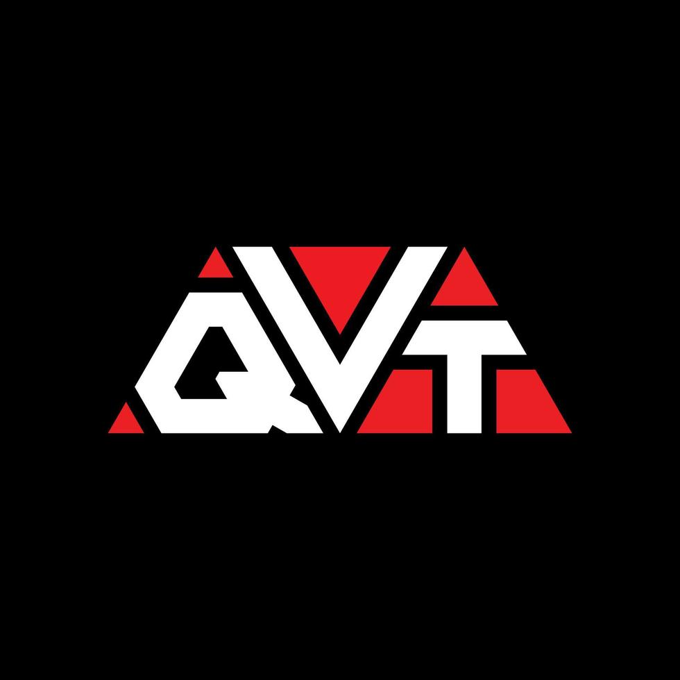 QVT triangle letter logo design with triangle shape. QVT triangle logo design monogram. QVT triangle vector logo template with red color. QVT triangular logo Simple, Elegant, and Luxurious Logo. QVT