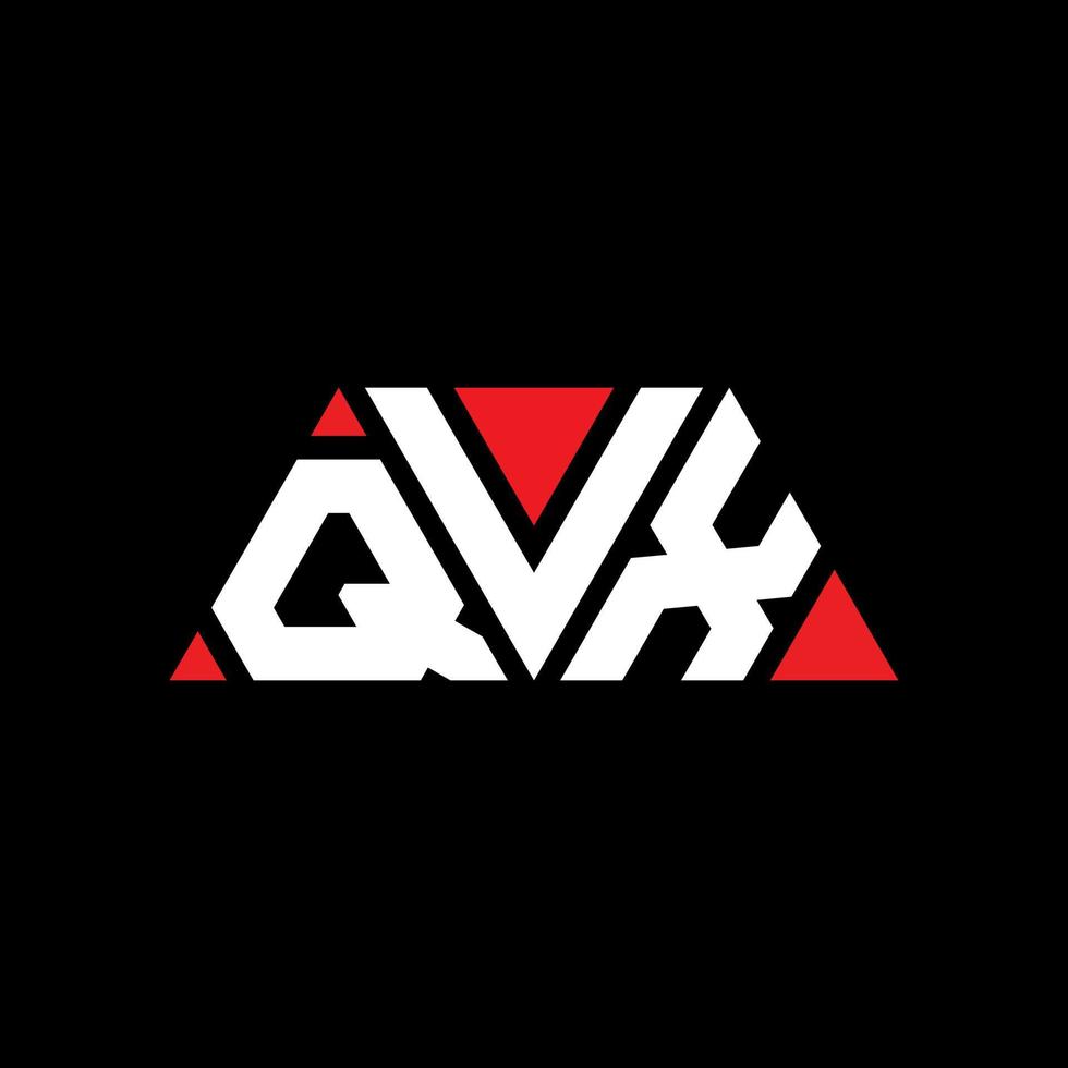 QVX triangle letter logo design with triangle shape. QVX triangle logo design monogram. QVX triangle vector logo template with red color. QVX triangular logo Simple, Elegant, and Luxurious Logo. QVX