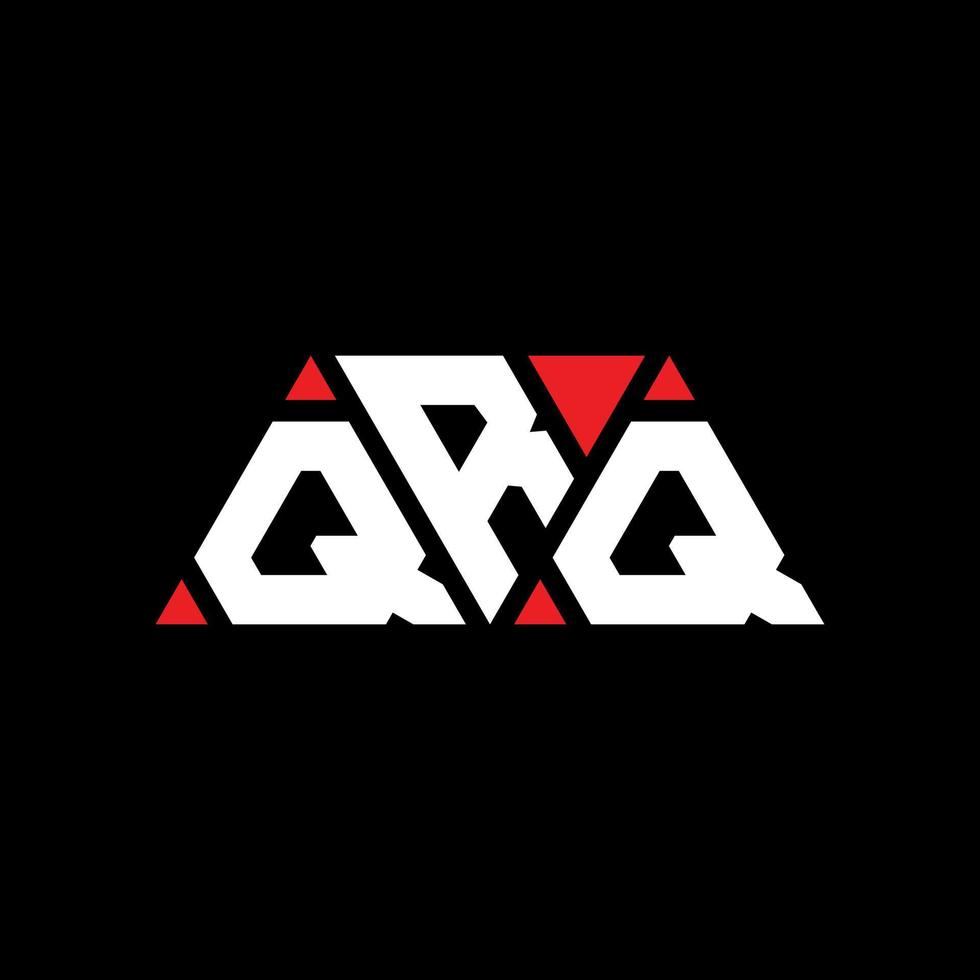 QRQ triangle letter logo design with triangle shape. QRQ triangle logo design monogram. QRQ triangle vector logo template with red color. QRQ triangular logo Simple, Elegant, and Luxurious Logo. QRQ