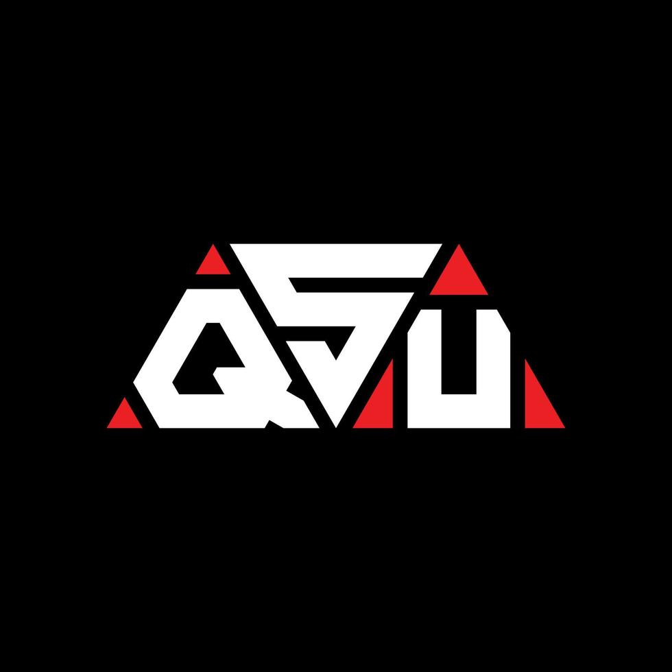 QSU triangle letter logo design with triangle shape. QSU triangle logo design monogram. QSU triangle vector logo template with red color. QSU triangular logo Simple, Elegant, and Luxurious Logo. QSU