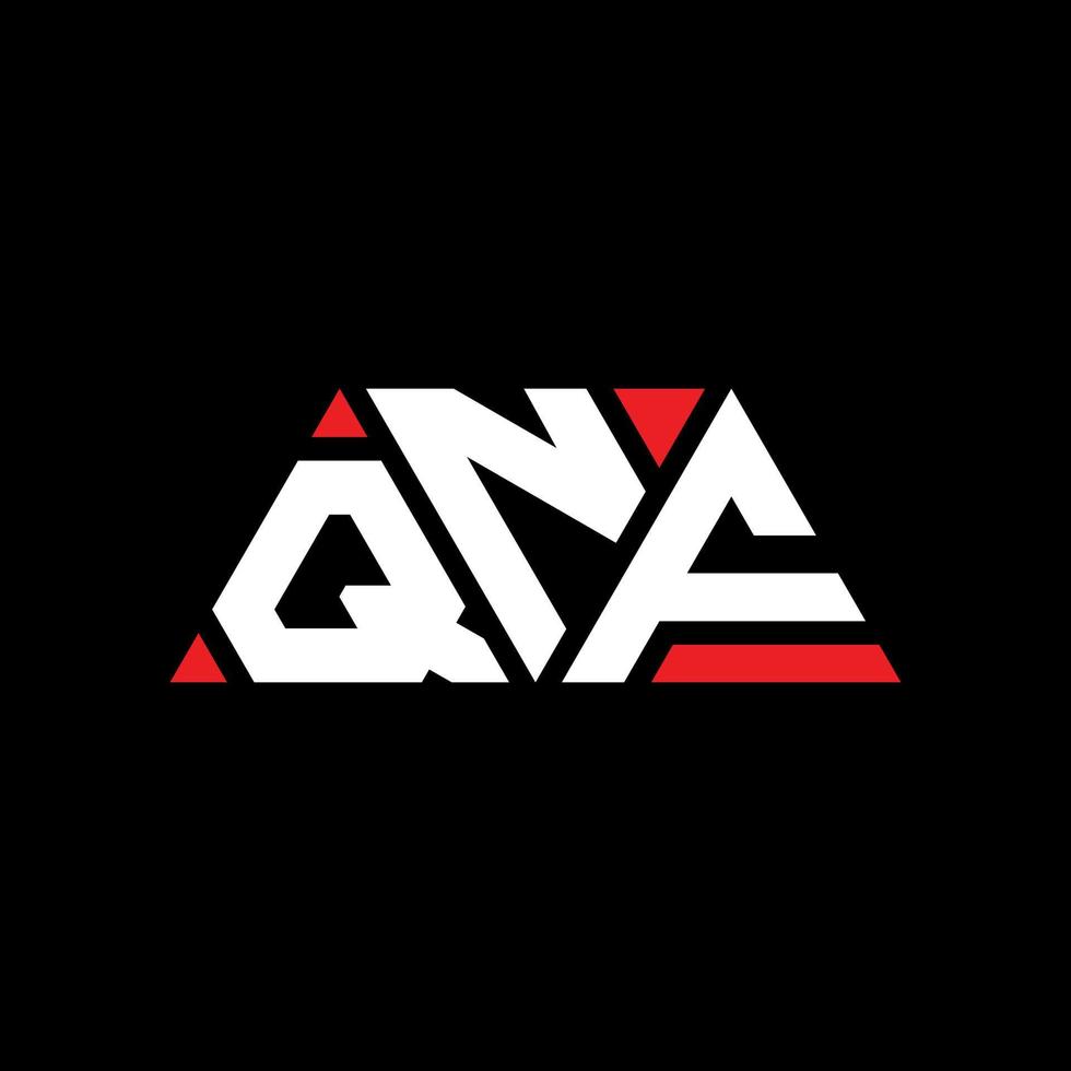 QNF triangle letter logo design with triangle shape. QNF triangle logo design monogram. QNF triangle vector logo template with red color. QNF triangular logo Simple, Elegant, and Luxurious Logo. QNF