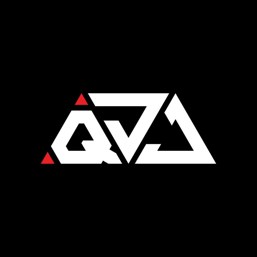 QJJ triangle letter logo design with triangle shape. QJJ triangle logo design monogram. QJJ triangle vector logo template with red color. QJJ triangular logo Simple, Elegant, and Luxurious Logo. QJJ
