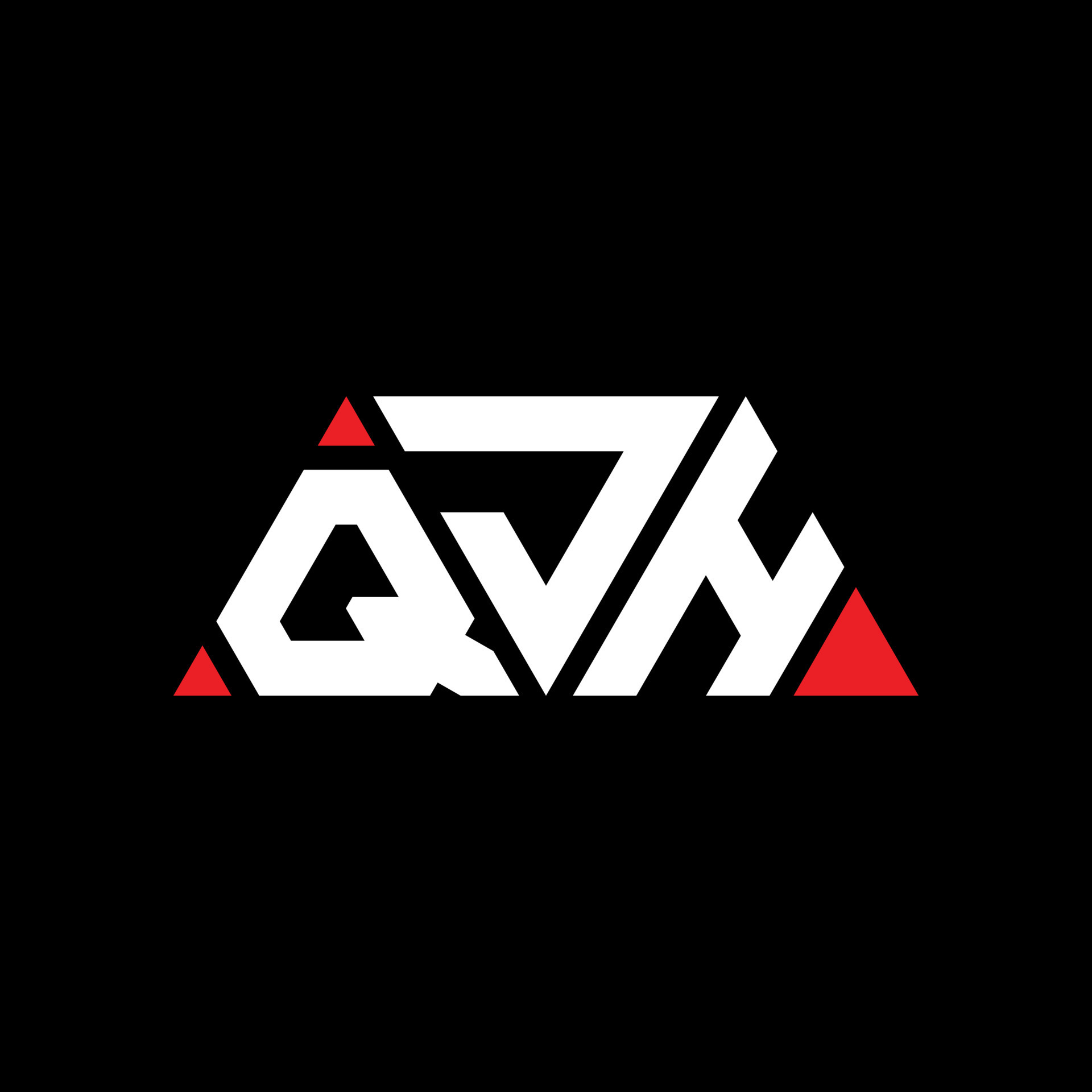QJH triangle letter logo design with triangle shape. QJH triangle logo ...