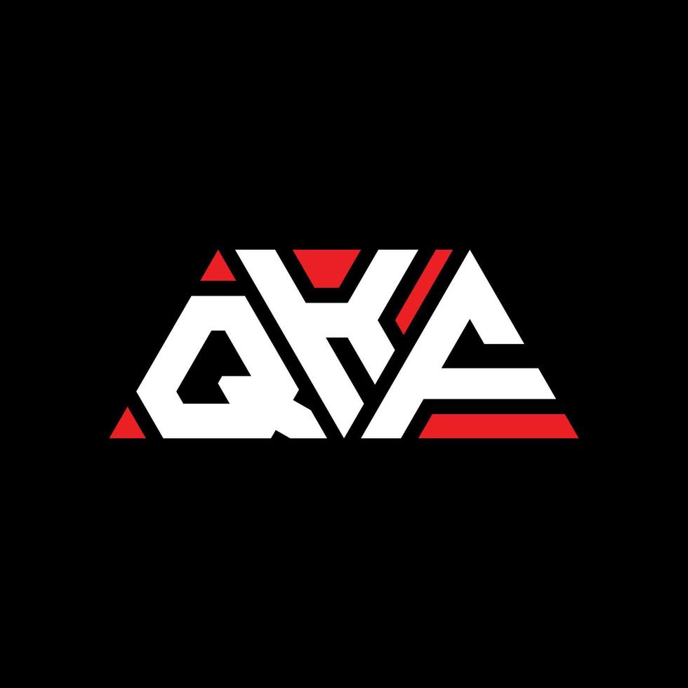 QKF triangle letter logo design with triangle shape. QKF triangle logo design monogram. QKF triangle vector logo template with red color. QKF triangular logo Simple, Elegant, and Luxurious Logo. QKF