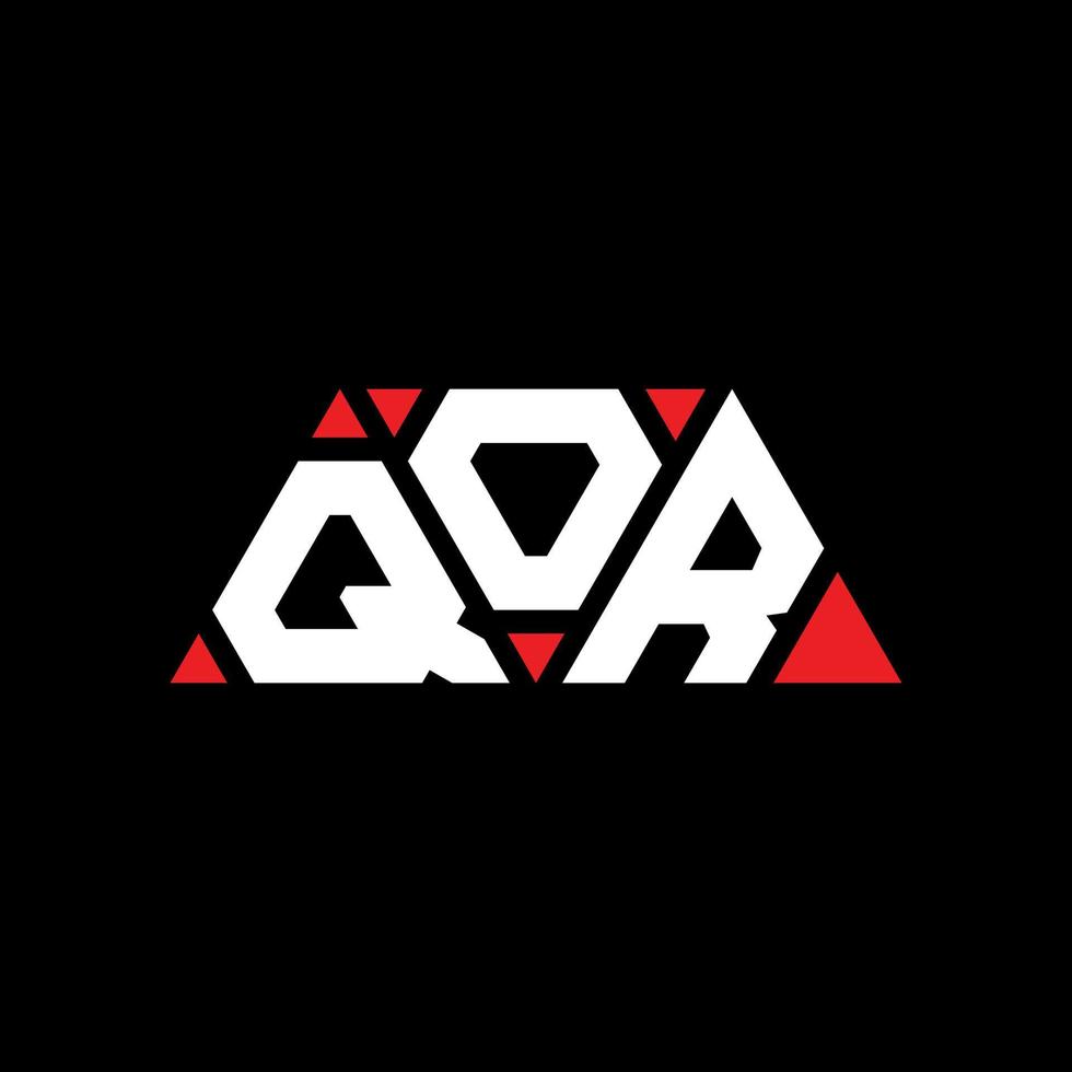 QOR triangle letter logo design with triangle shape. QOR triangle logo design monogram. QOR triangle vector logo template with red color. QOR triangular logo Simple, Elegant, and Luxurious Logo. QOR