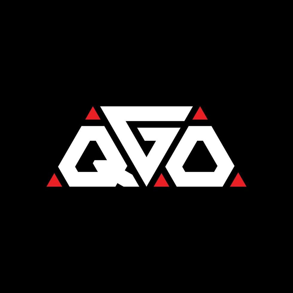 diseño de logotipo de letra triangular qgo con forma de triángulo. monograma de diseño de logotipo de triángulo qgo. plantilla de logotipo de vector de triángulo qgo con color rojo. logotipo triangular qgo logotipo simple, elegante y lujoso. qgo