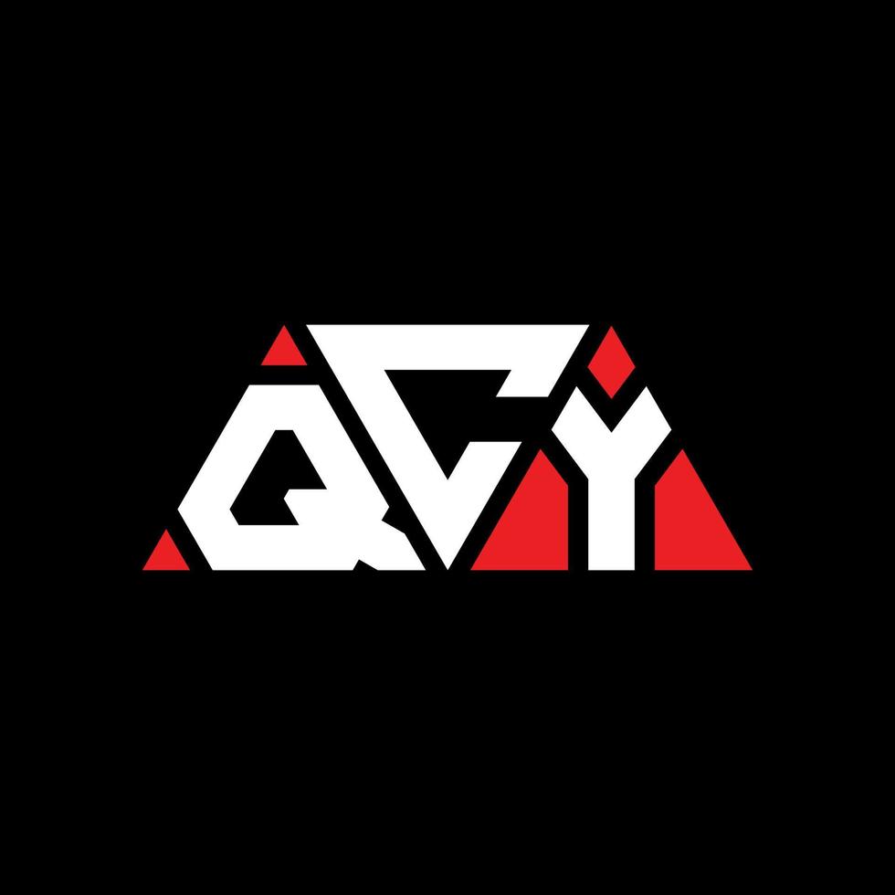 qcy diseño de logotipo de letra triangular con forma de triángulo. monograma de diseño de logotipo de triángulo qcy. plantilla de logotipo de vector de triángulo qcy con color rojo. logotipo triangular qcy logotipo simple, elegante y lujoso. qcy