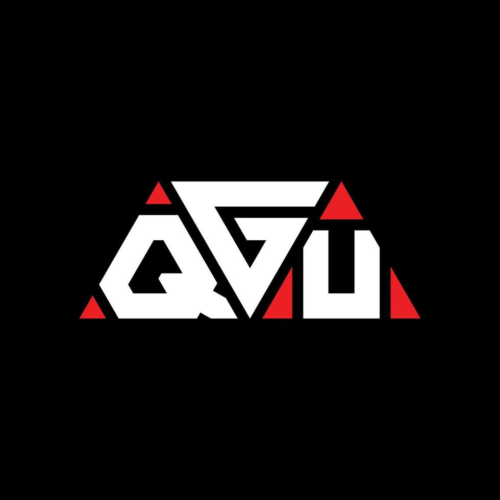 QGU triangle letter logo design with triangle shape. QGU triangle logo design monogram. QGU triangle vector logo template with red color. QGU triangular logo Simple, Elegant, and Luxurious Logo. QGU