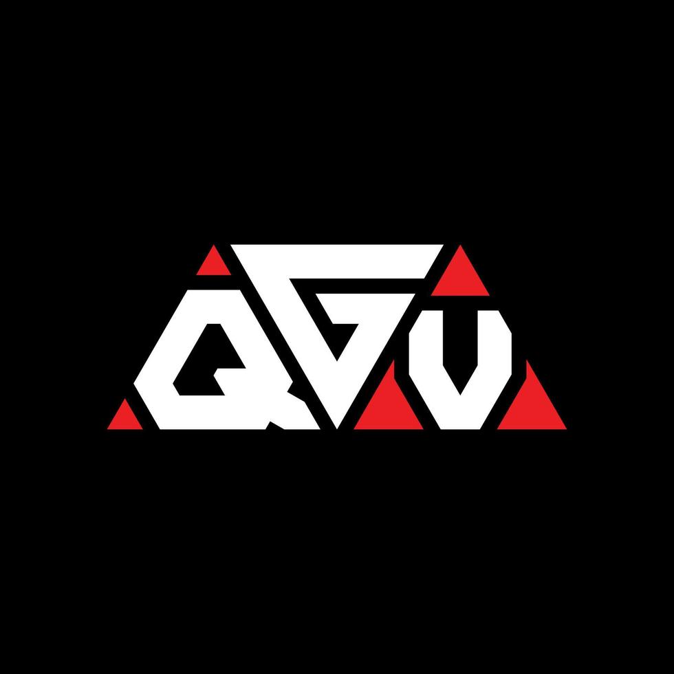 QGV triangle letter logo design with triangle shape. QGV triangle logo design monogram. QGV triangle vector logo template with red color. QGV triangular logo Simple, Elegant, and Luxurious Logo. QGV