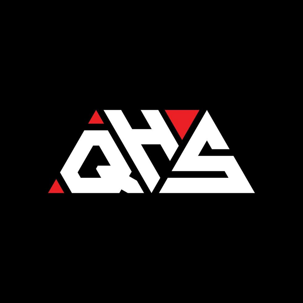 QHS triangle letter logo design with triangle shape. QHS triangle logo design monogram. QHS triangle vector logo template with red color. QHS triangular logo Simple, Elegant, and Luxurious Logo. QHS