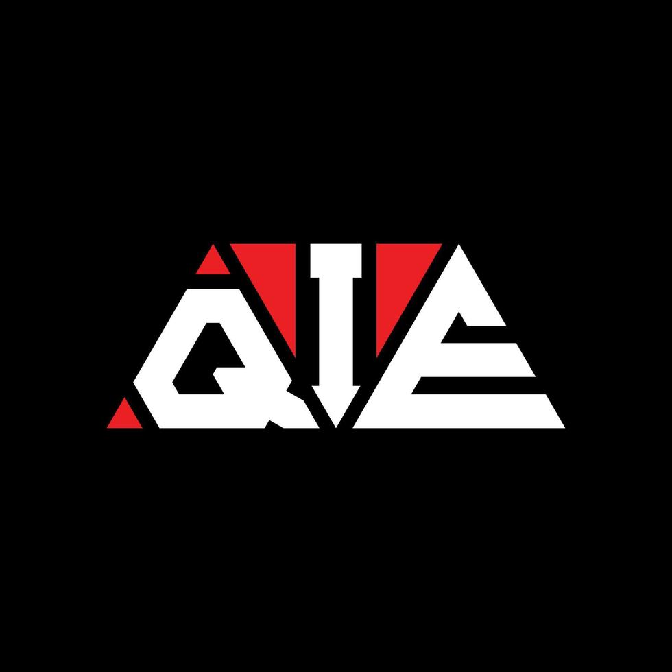 diseño de logotipo de letra triangular qie con forma de triángulo. monograma de diseño del logotipo del triángulo qie. plantilla de logotipo de vector de triángulo qie con color rojo. logotipo triangular qie logotipo simple, elegante y lujoso. qie