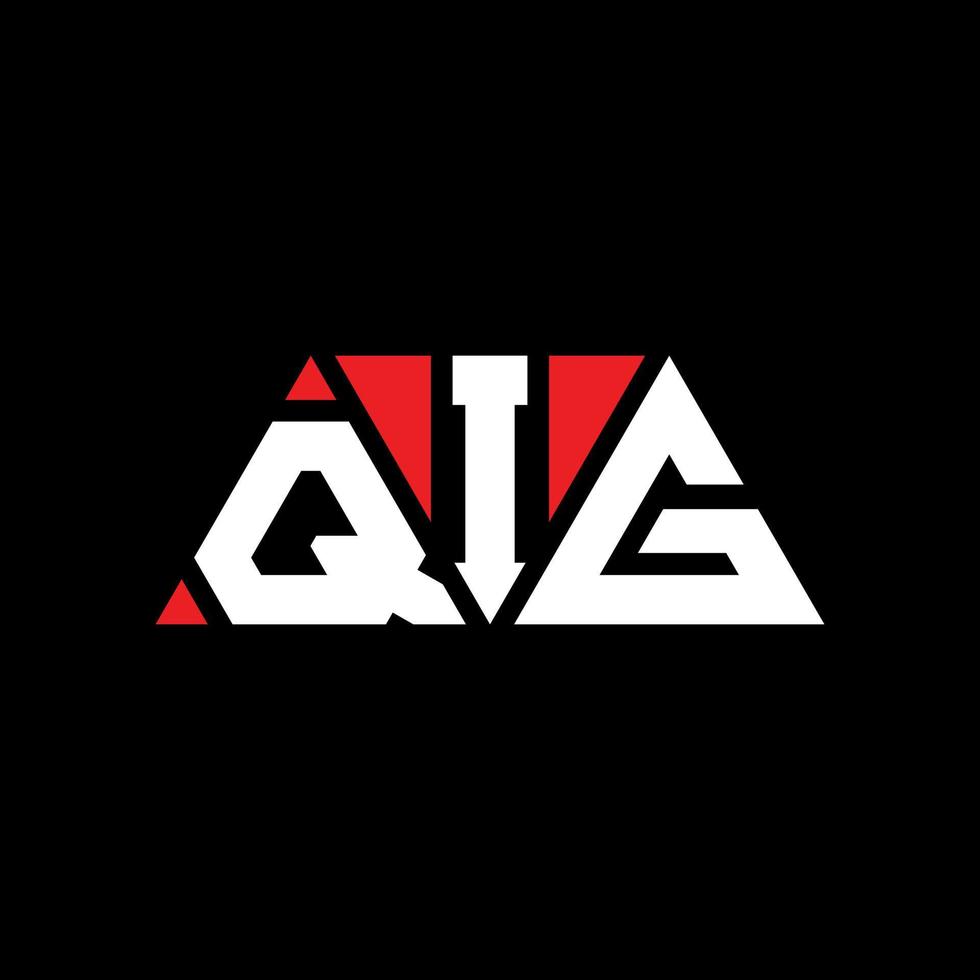QIG triangle letter logo design with triangle shape. QIG triangle logo design monogram. QIG triangle vector logo template with red color. QIG triangular logo Simple, Elegant, and Luxurious Logo. QIG