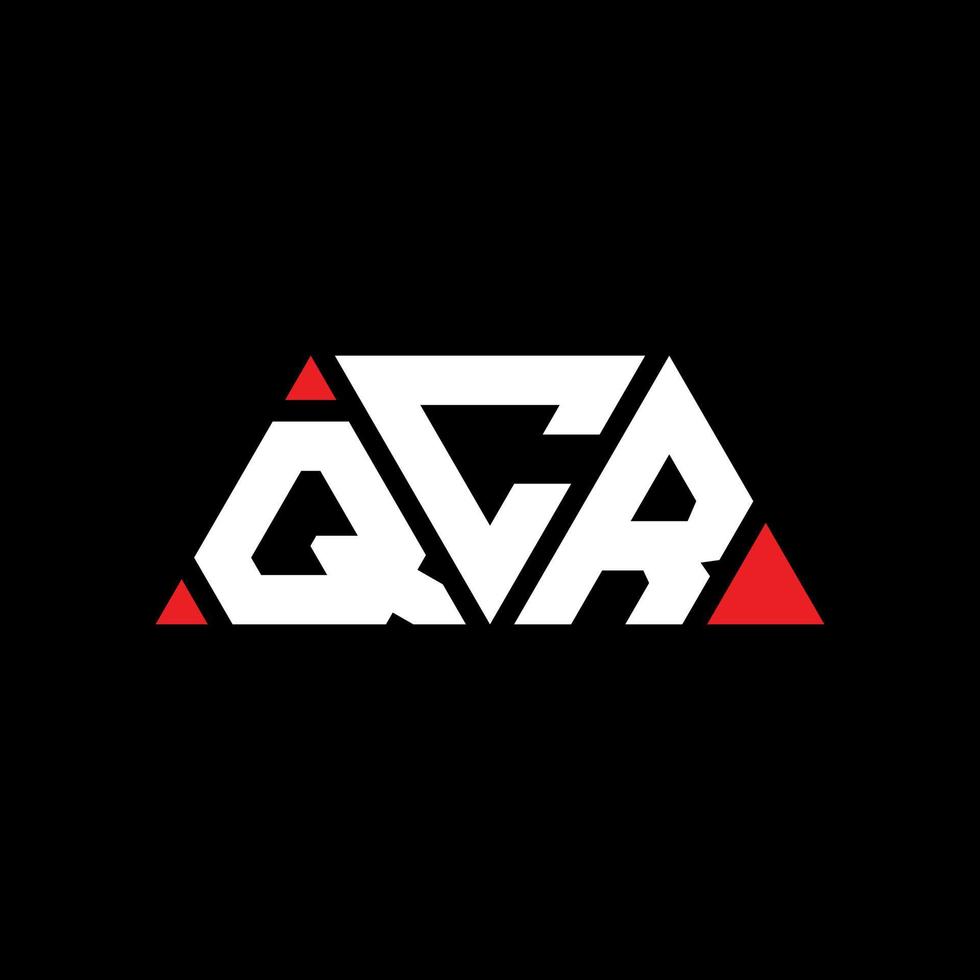 QCR triangle letter logo design with triangle shape. QCR triangle logo design monogram. QCR triangle vector logo template with red color. QCR triangular logo Simple, Elegant, and Luxurious Logo. QCR