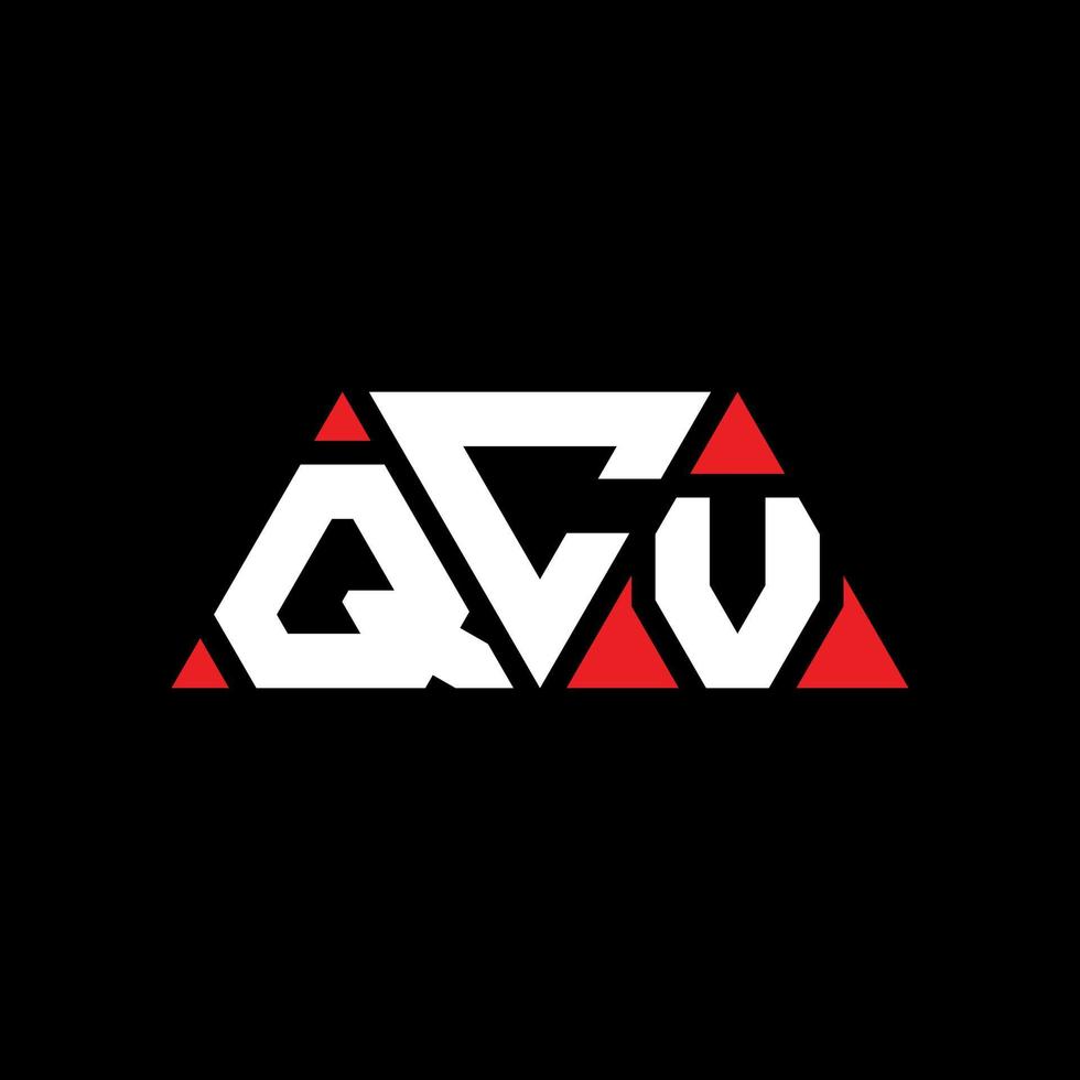 diseño de logotipo de letra triangular qcv con forma de triángulo. monograma de diseño de logotipo de triángulo qcv. Plantilla de logotipo de vector de triángulo qcv con color rojo. logotipo triangular qcv logotipo simple, elegante y lujoso. qcv