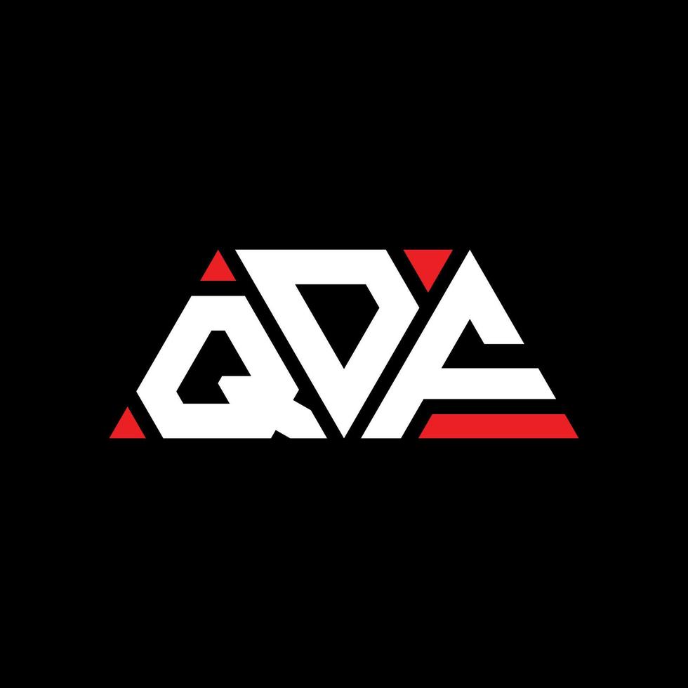 diseño de logotipo de letra triangular qdf con forma de triángulo. monograma de diseño de logotipo de triángulo qdf. plantilla de logotipo de vector de triángulo qdf con color rojo. logotipo triangular qdf logotipo simple, elegante y lujoso. qdf