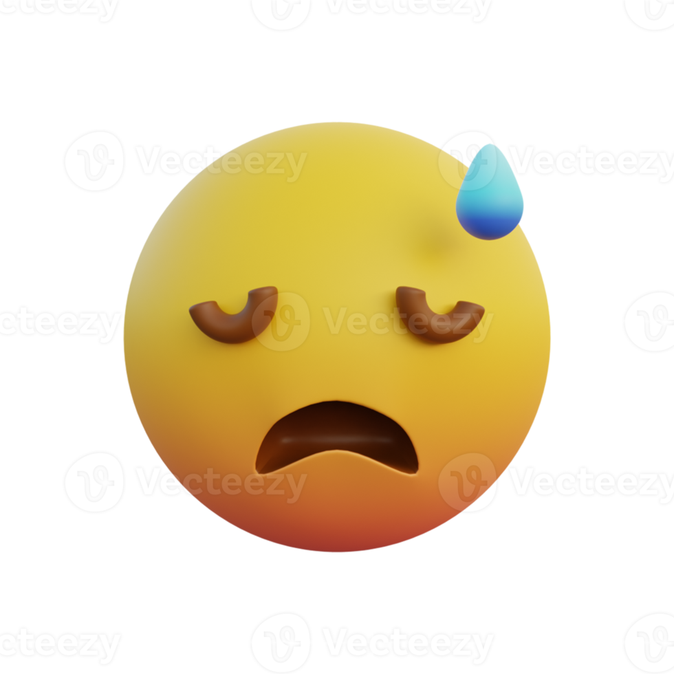 Emoticon expression silly face with cold sweat png