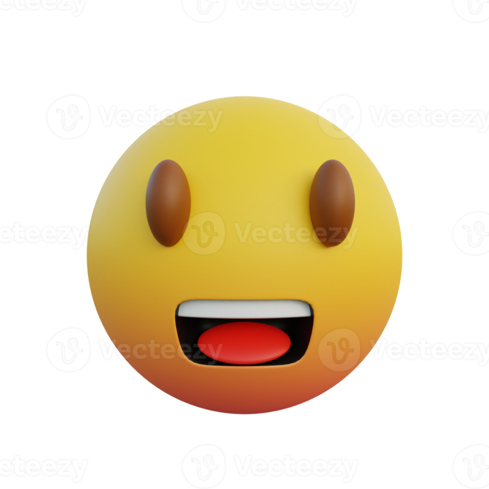 Emoticon happy expression with big eyes png