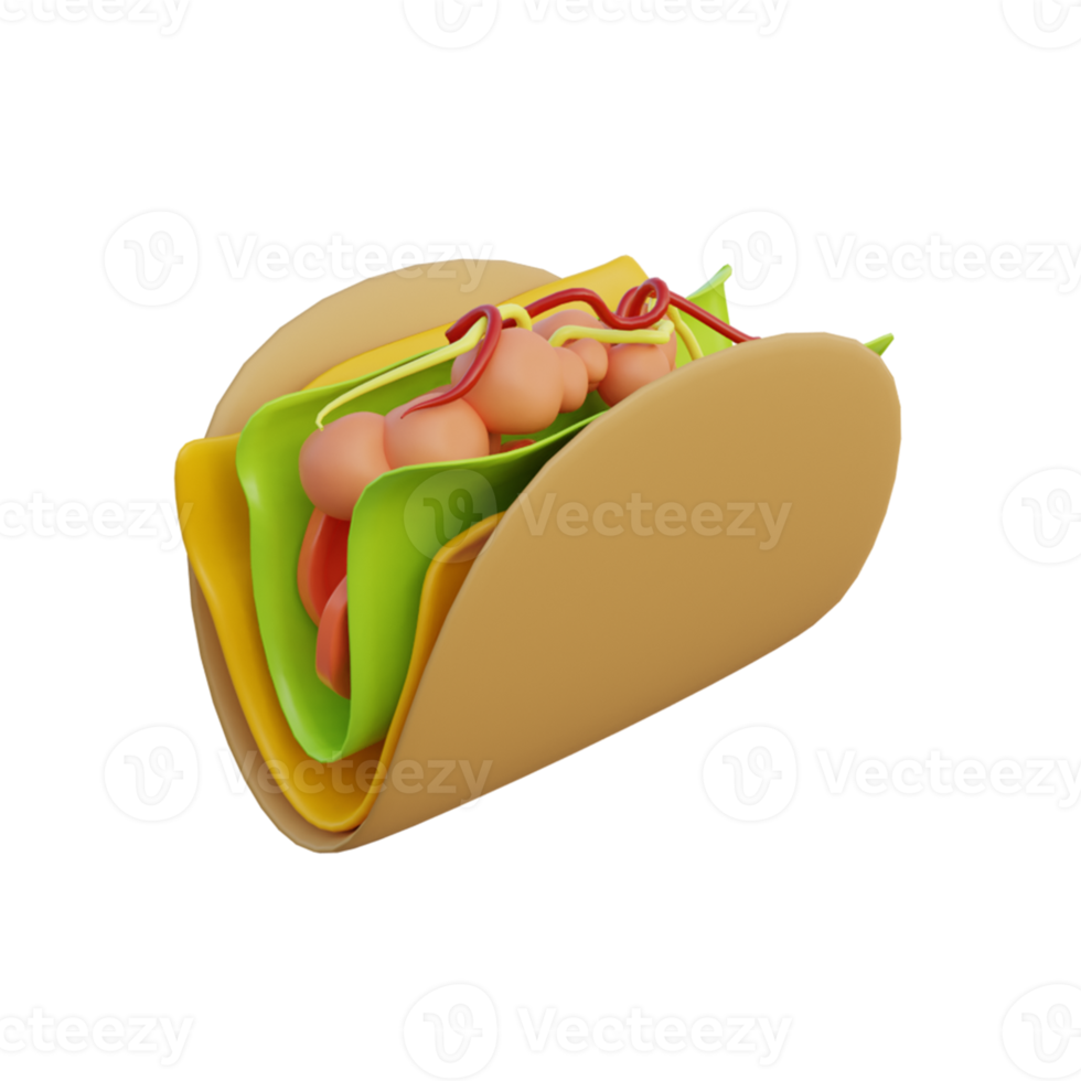 3d voedselpictogrammen taco png