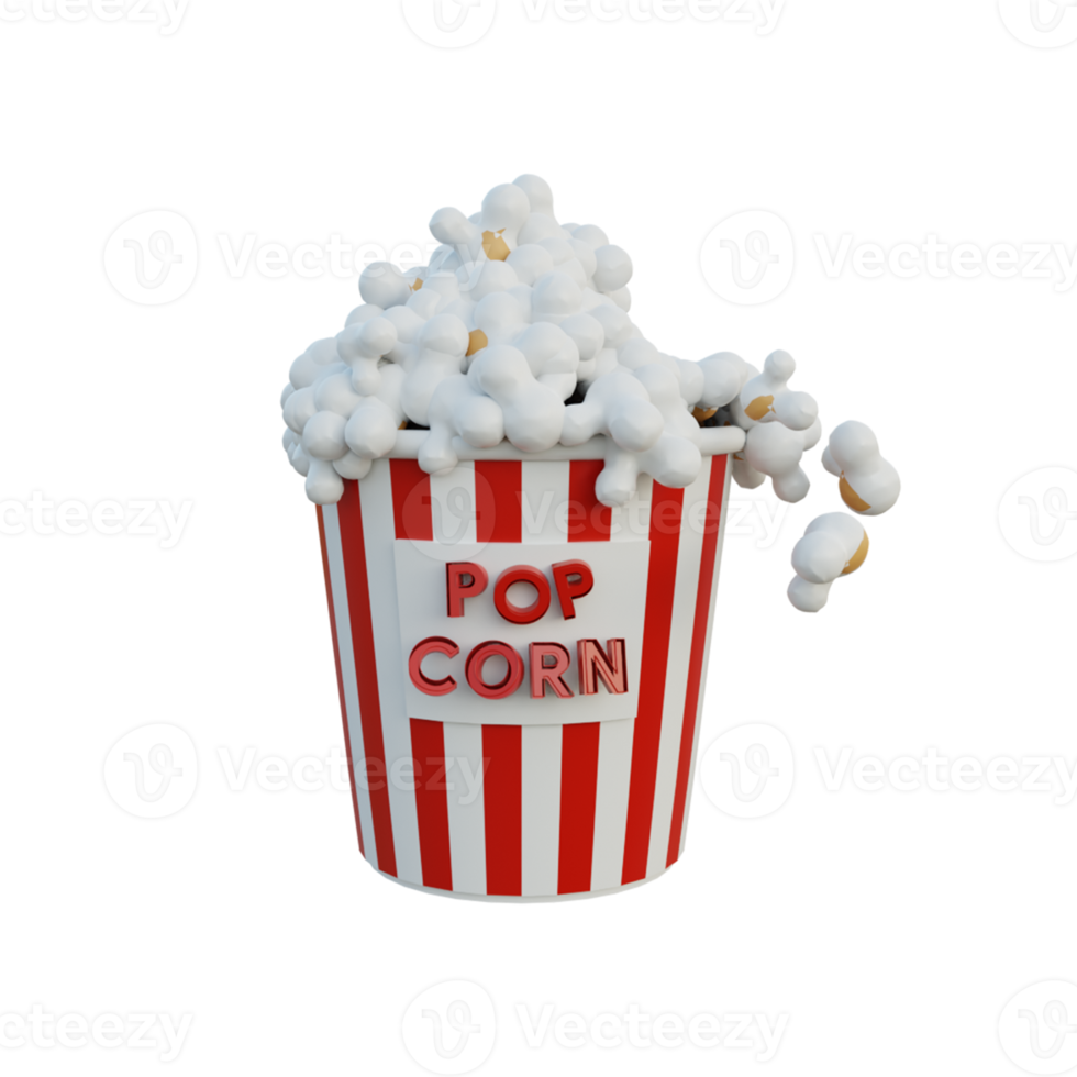 3d food icons popcorn big size png
