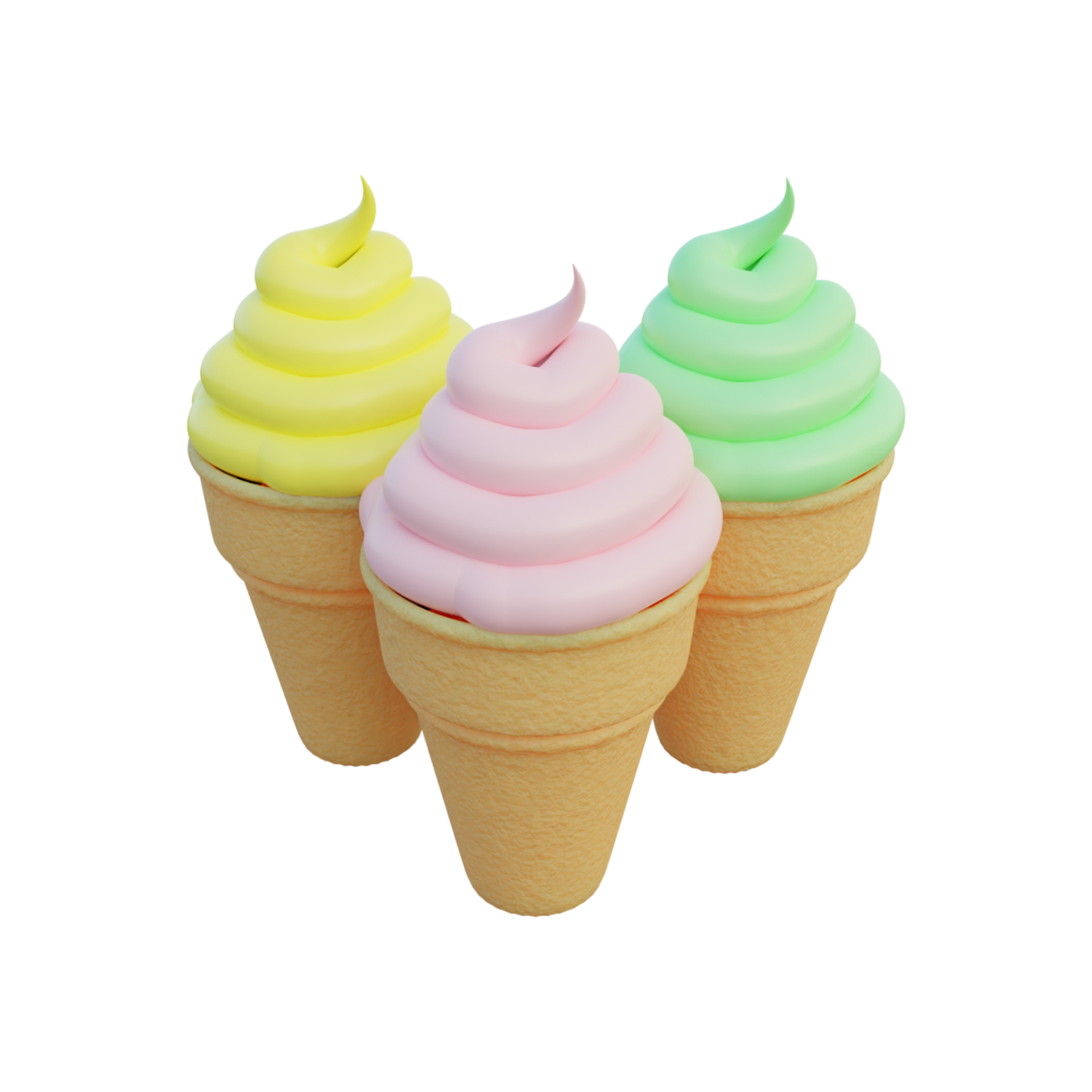 3d food icons ice cream cone pack 9350771 PNG