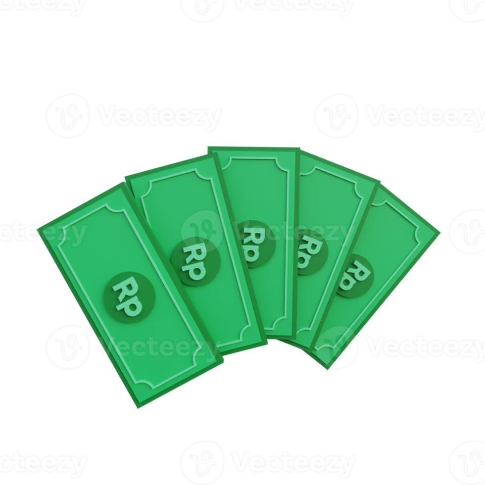 stack of Indonesian rupiah money png