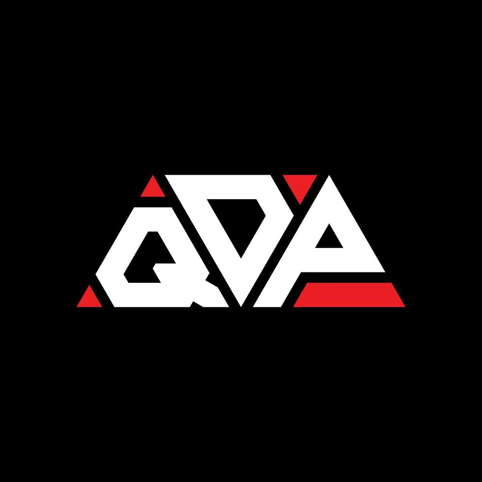 QDP triangle letter logo design with triangle shape. QDP triangle logo design monogram. QDP triangle vector logo template with red color. QDP triangular logo Simple, Elegant, and Luxurious Logo. QDP