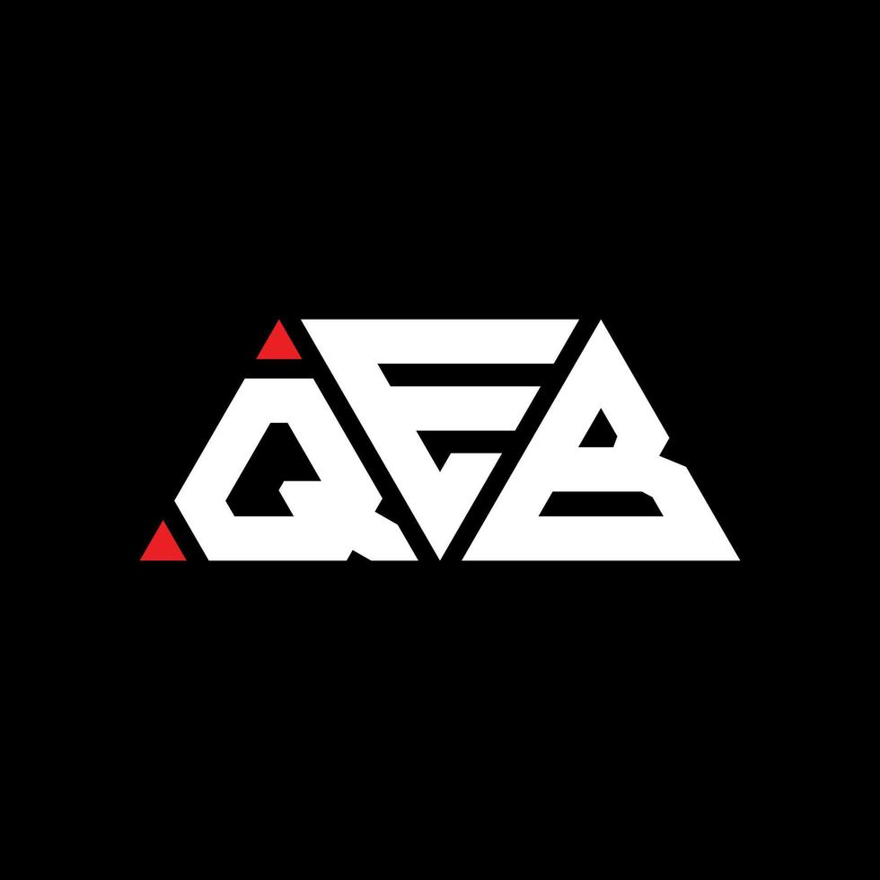 diseño de logotipo de letra triangular qeb con forma de triángulo. monograma de diseño del logotipo del triángulo qeb. plantilla de logotipo de vector de triángulo qeb con color rojo. logotipo triangular qeb logotipo simple, elegante y lujoso. qeb