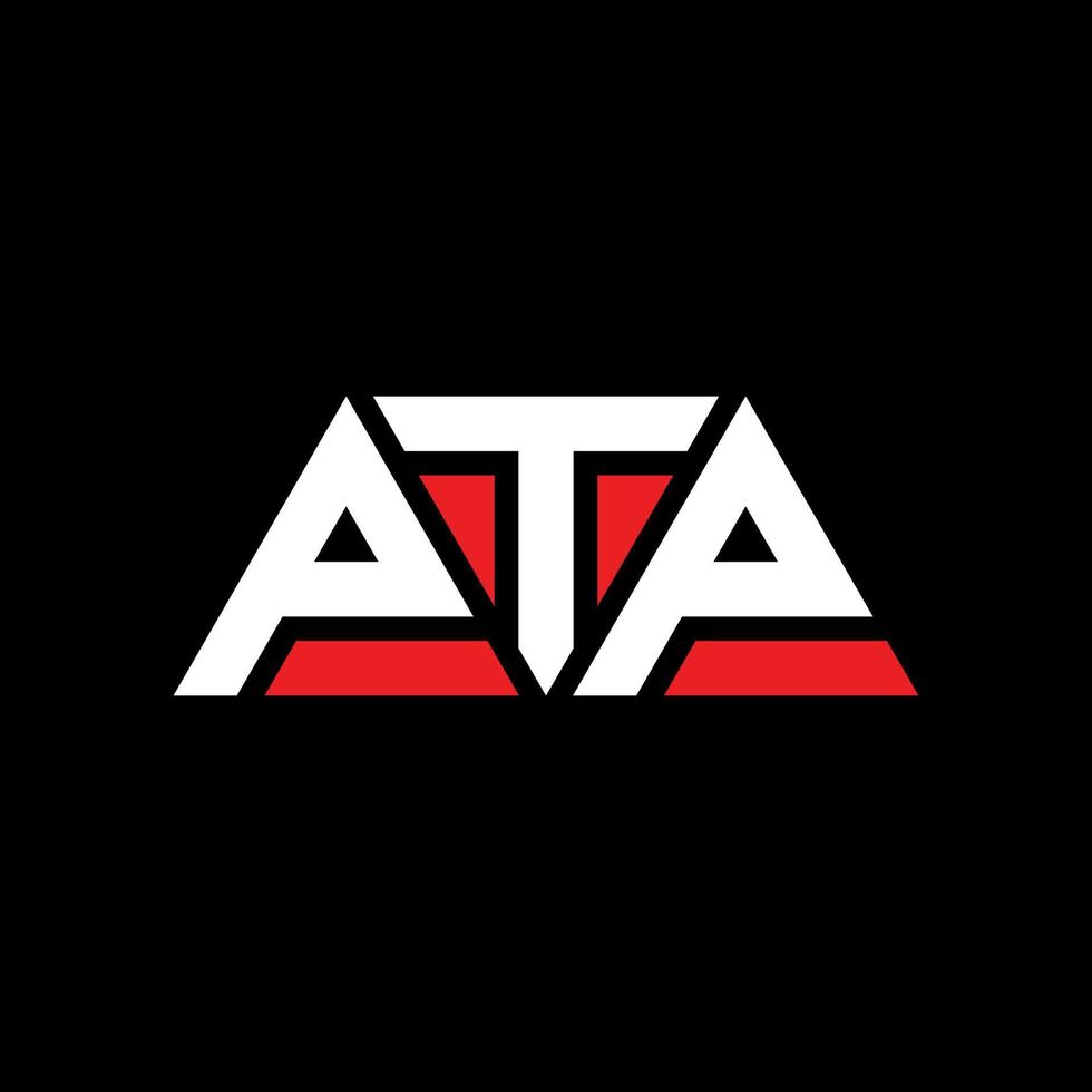 Diseño de logotipo de letra triangular ptp con forma de triángulo. monograma de diseño de logotipo de triángulo ptp. plantilla de logotipo de vector de triángulo ptp con color rojo. logo triangular ptp logo simple, elegante y lujoso. ptp