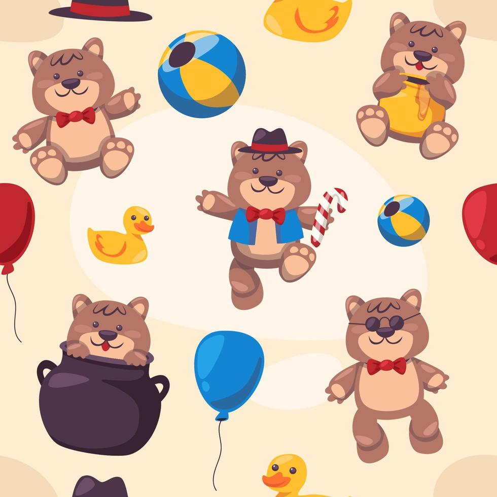 Teddy Bear Seamless Pattern vector