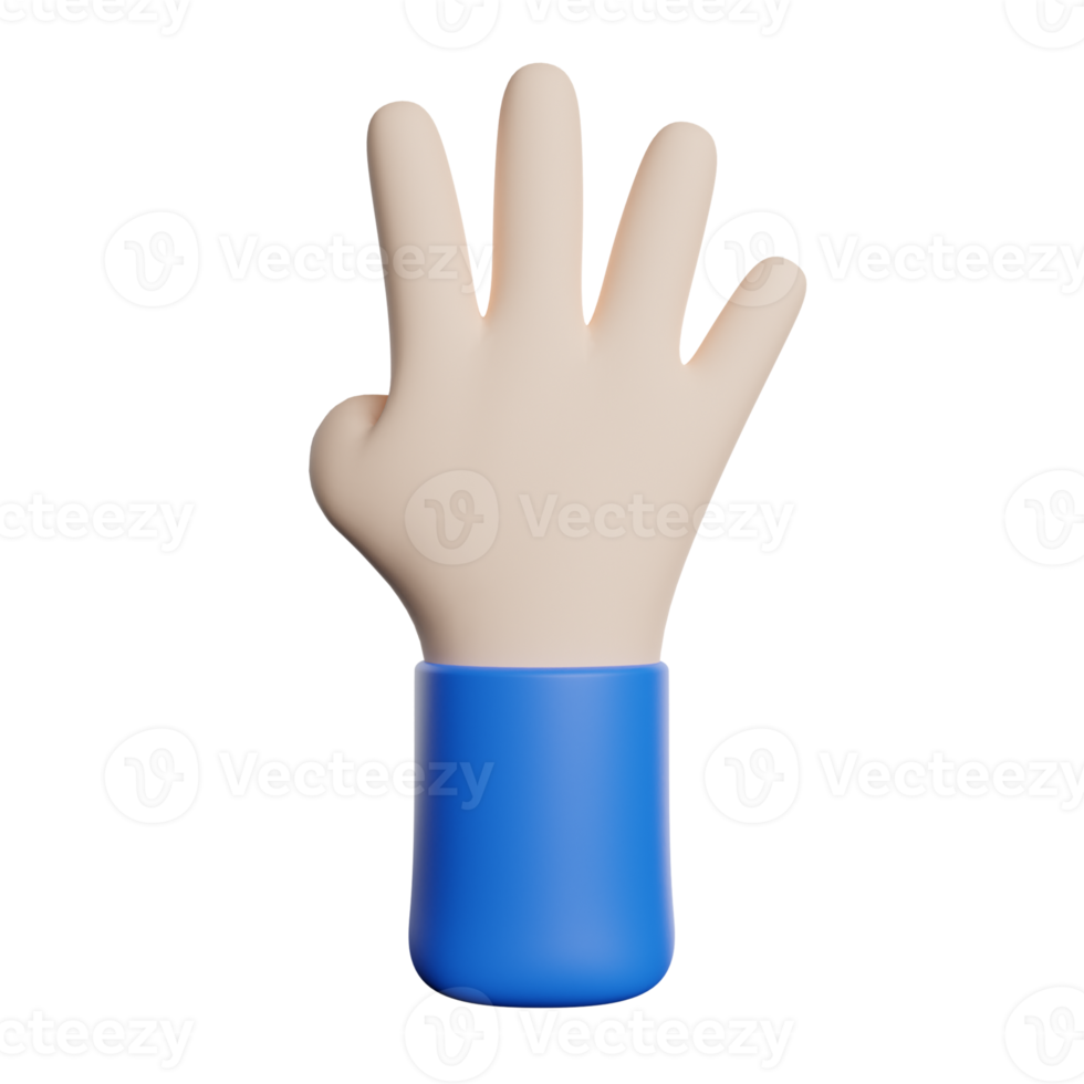 Hand Gesture Four png