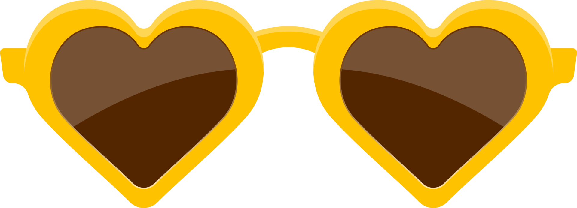 Heart Sunglasses Clipart
 Stylish heart sunglasses clipart design illustration PNG