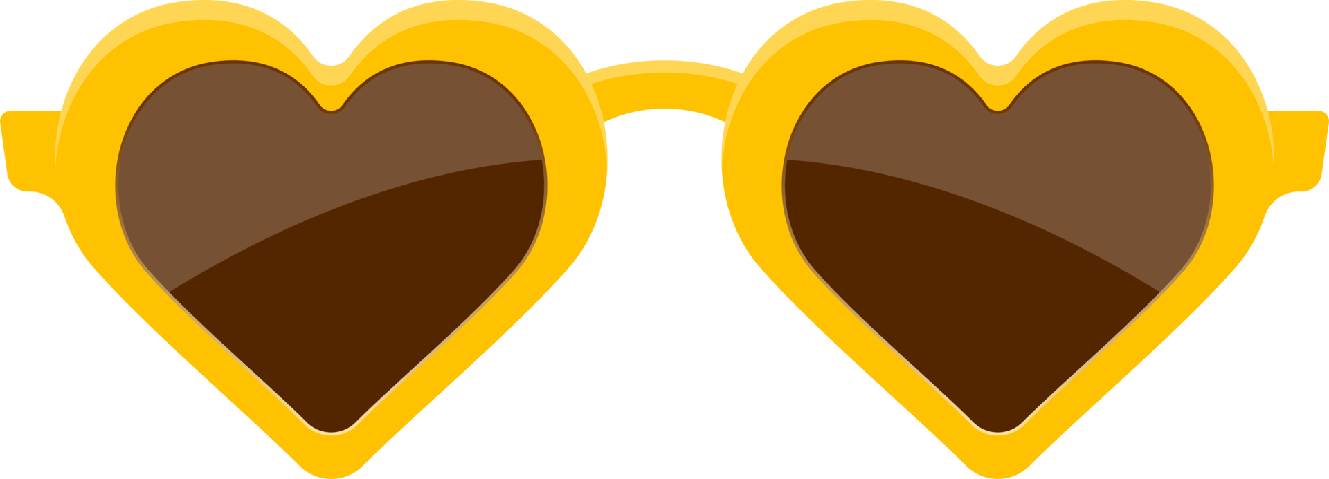 Stylish heart sunglasses clipart design illustration png