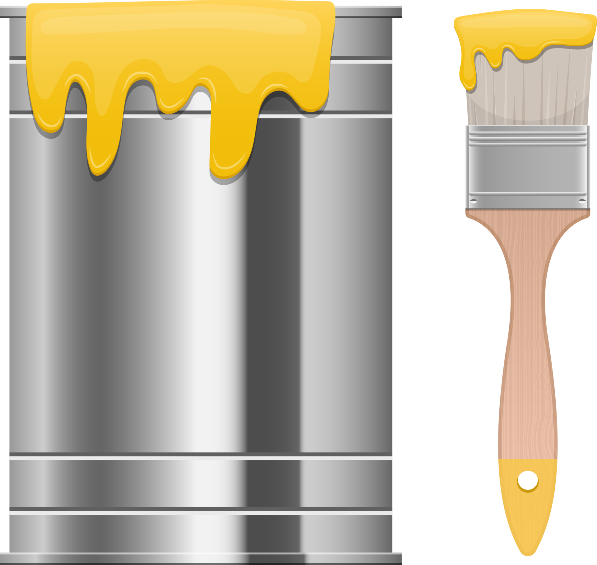 Paint brush and can clipart design illustration 9351664 PNG