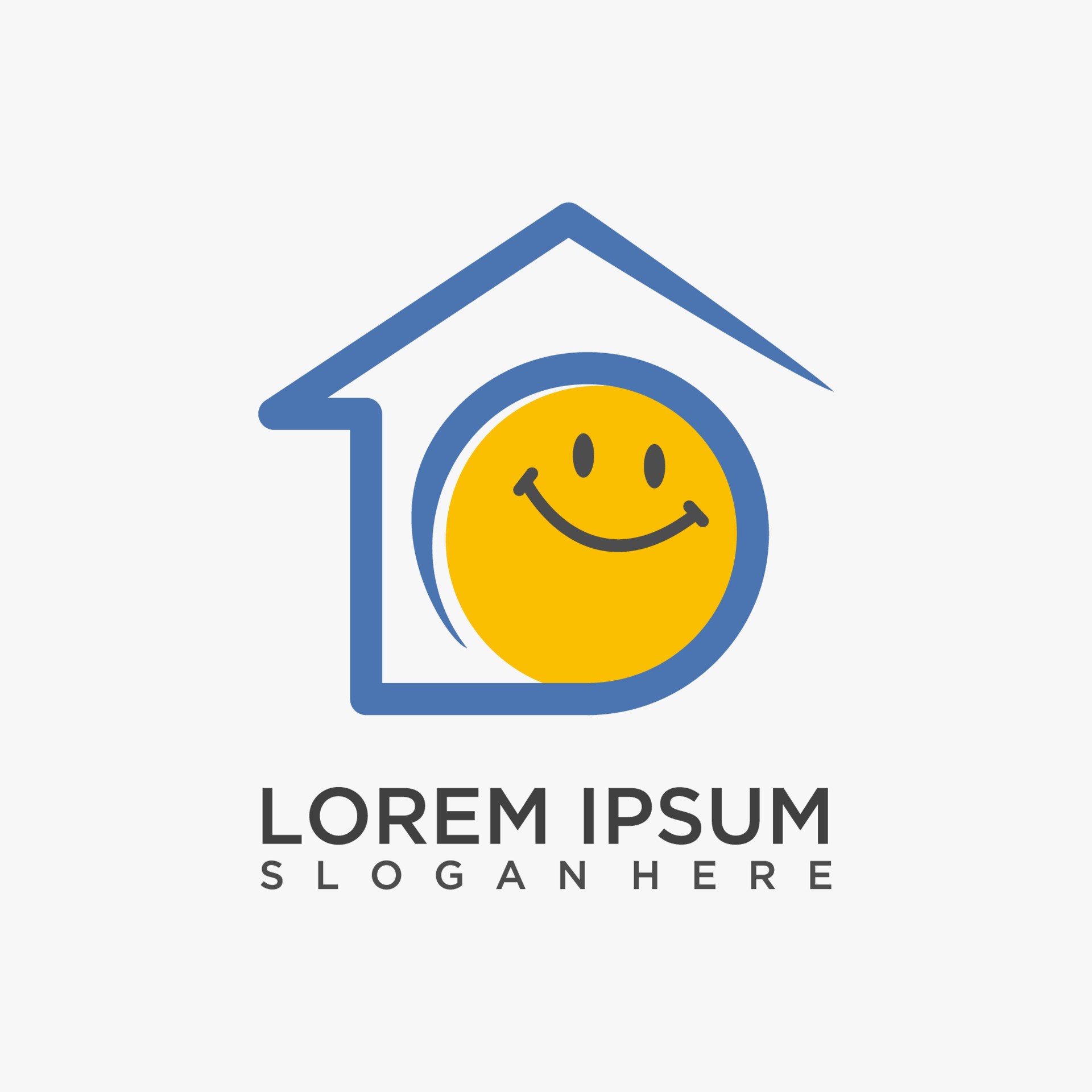 Smile house logo design 9351846 Vector Art at Vecteezy