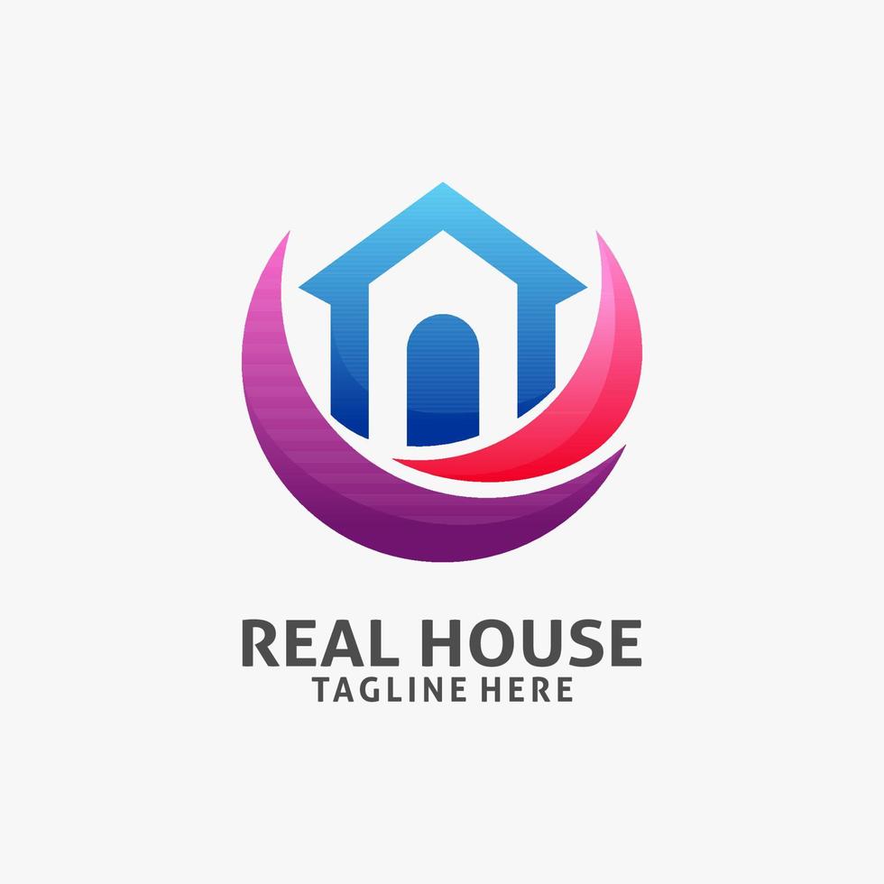 Circle house logo design 9351855 Vector Art at Vecteezy